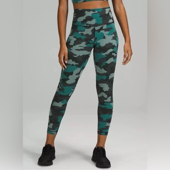 Lululemon Wunder Under High-Rise Tight 25"Heritage 365 Camo Tidewater Teal Multi - Picture 1 of 7